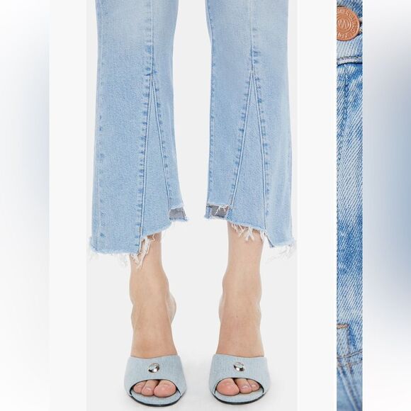MOTHER The Insider Crop Pointy Fray Let’s Get it Together Jeans size 30 - Picture 3 of 13